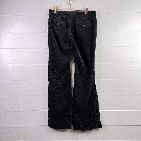 BANANA REPUBLIC Black Velvet Stretch Wide Leg Mid Rise Dress Pants Size 4 - Picture 2 of 11